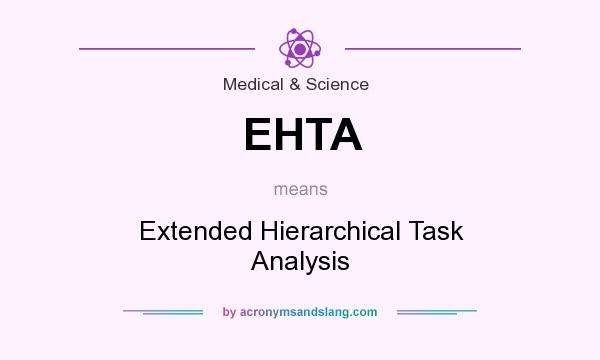What does EHTA mean? It stands for Extended Hierarchical Task Analysis