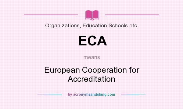 What does ECA mean? It stands for European Cooperation for Accreditation