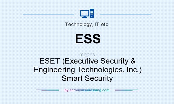 What does ESS mean? It stands for ESET (Executive Security & Engineering Technologies, Inc.) Smart Security