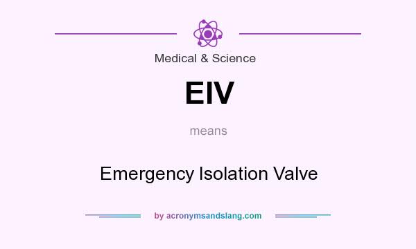 What does EIV mean? It stands for Emergency Isolation Valve