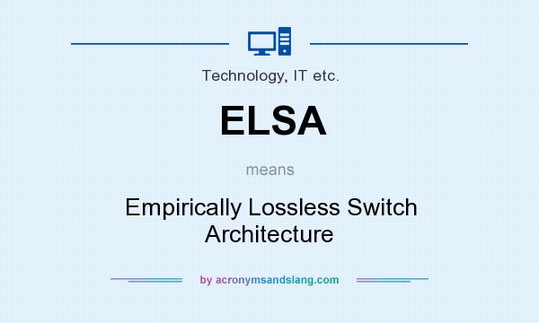What does ELSA mean? It stands for Empirically Lossless Switch Architecture