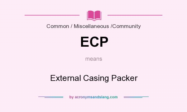 What does ECP mean? It stands for External Casing Packer