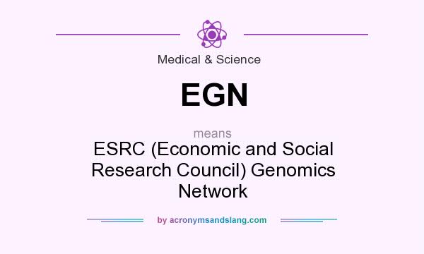 What does EGN mean? It stands for ESRC (Economic and Social Research Council) Genomics Network