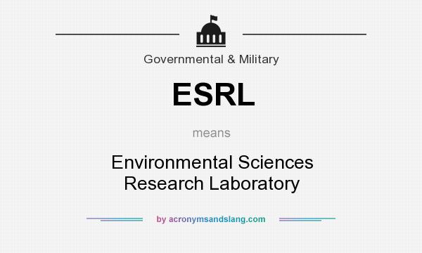 What does ESRL mean? It stands for Environmental Sciences Research Laboratory