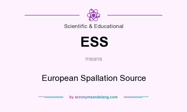 What does ESS mean? It stands for European Spallation Source