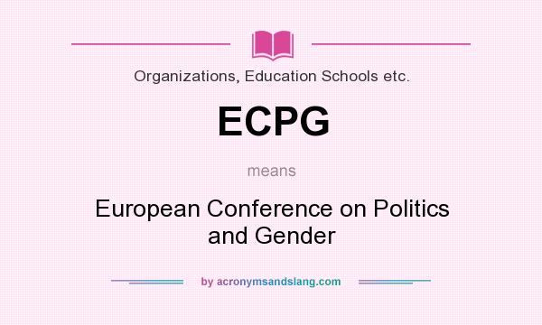 What does ECPG mean? It stands for European Conference on Politics and Gender