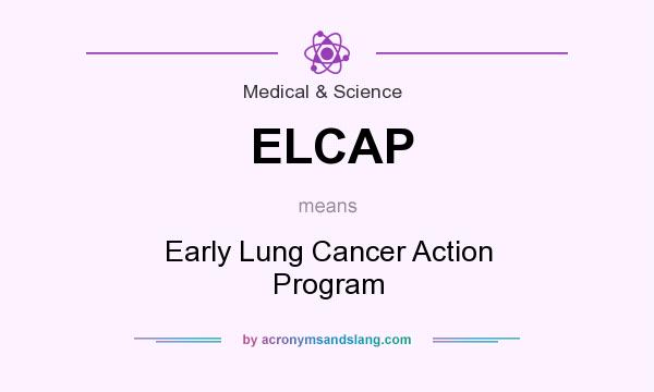 What does ELCAP mean? It stands for Early Lung Cancer Action Program
