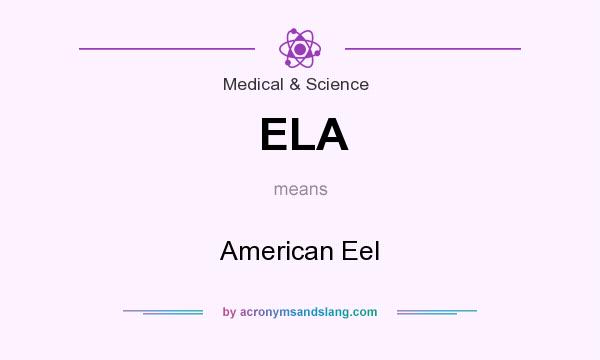 What does ELA mean? It stands for American Eel