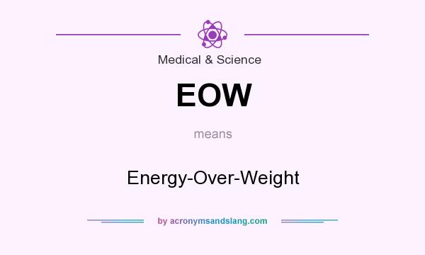 What does EOW mean? It stands for Energy-Over-Weight