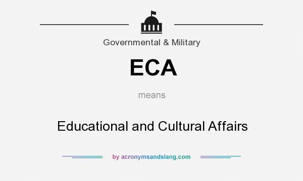 What does ECA mean? It stands for Educational and Cultural Affairs
