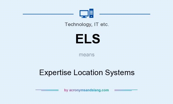 What does ELS mean? It stands for Expertise Location Systems