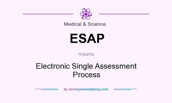 What does ESAP mean? It stands for Electronic Single Assessment Process