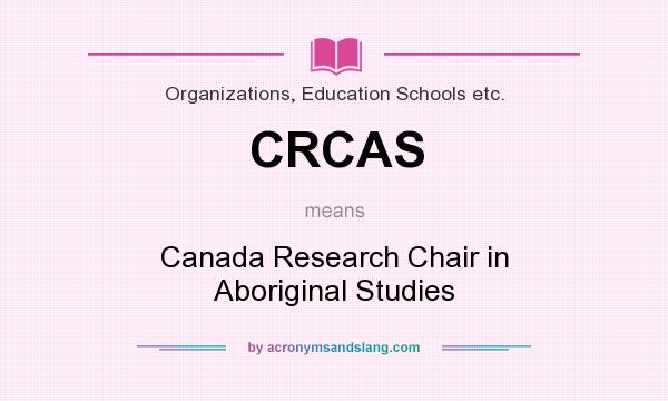 What does CRCAS mean? It stands for Canada Research Chair in Aboriginal Studies