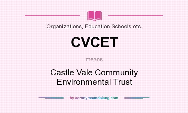 What does CVCET mean? It stands for Castle Vale Community Environmental Trust