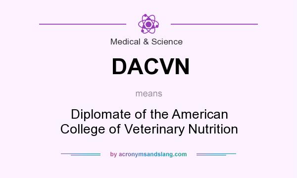 What does DACVN mean? It stands for Diplomate of the American College of Veterinary Nutrition