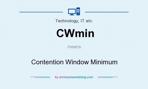 What does CWmin mean? It stands for Contention Window Minimum