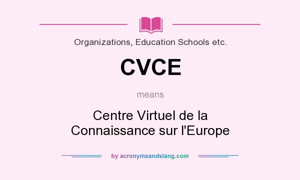What does CVCE mean? It stands for Centre Virtuel de la Connaissance sur l`Europe