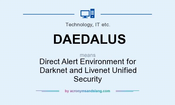 What does DAEDALUS mean? It stands for Direct Alert Environment for Darknet and Livenet Unified Security