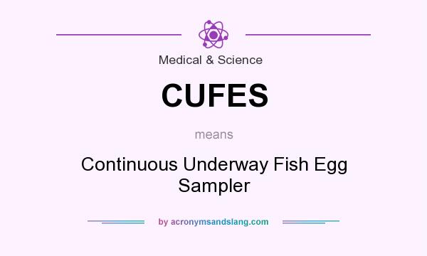 What does CUFES mean? It stands for Continuous Underway Fish Egg Sampler