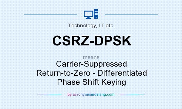 What does CSRZ-DPSK mean? It stands for Carrier-Suppressed Return-to-Zero - Differentiated Phase Shift Keying