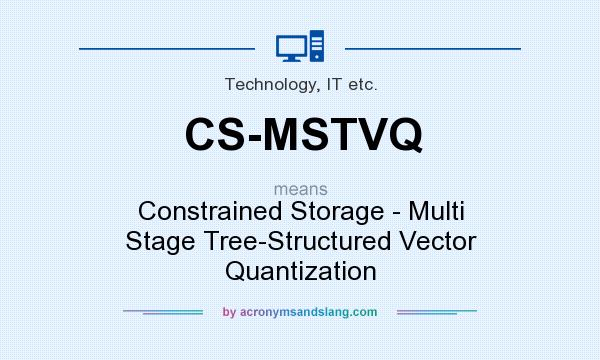 What does CS-MSTVQ mean? It stands for Constrained Storage - Multi Stage Tree-Structured Vector Quantization