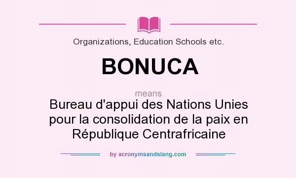 What does BONUCA mean? It stands for Bureau d`appui des Nations Unies pour la consolidation de la paix en République Centrafricaine