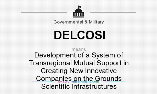 What does DELCOSI mean? It stands for Development of a System of Transregional Mutual Support in Creating New Innovative Companies on the Grounds Scientific Infrastructures