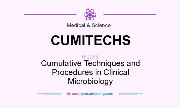 What does CUMITECHS mean? It stands for Cumulative Techniques and Procedures in Clinical Microbiology