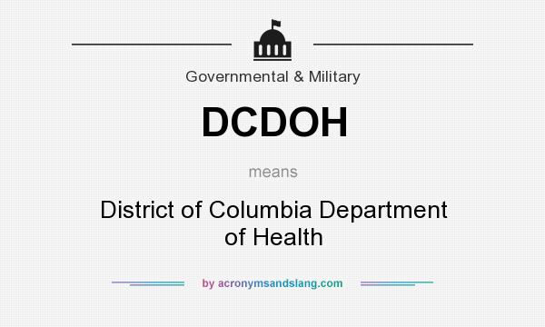 What does DCDOH mean? It stands for District of Columbia Department of Health