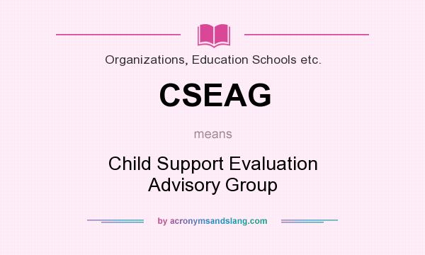 What does CSEAG mean? It stands for Child Support Evaluation Advisory Group