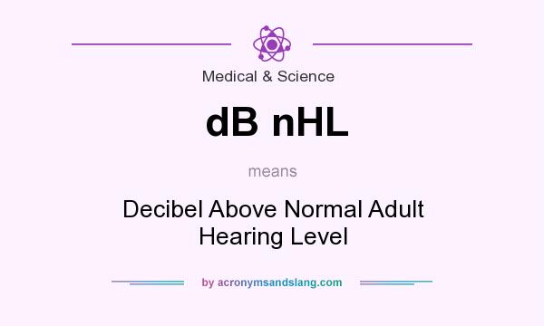 What does dB nHL mean? It stands for Decibel Above Normal Adult Hearing Level