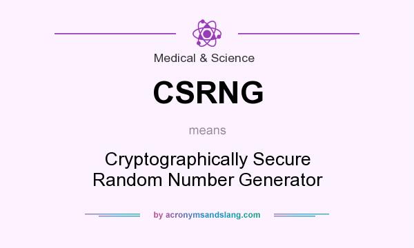 What does CSRNG mean? It stands for Cryptographically Secure Random Number Generator