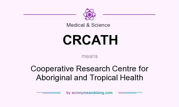 What does CRCATH mean? It stands for Cooperative Research Centre for Aboriginal and Tropical Health