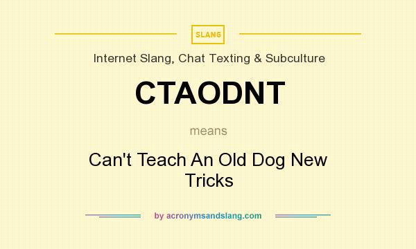 What does CTAODNT mean? It stands for Can`t Teach An Old Dog New Tricks