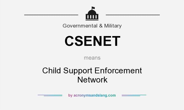 What does CSENET mean? It stands for Child Support Enforcement Network