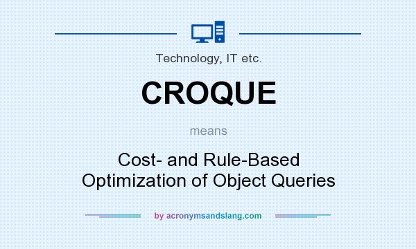 What does CROQUE mean? It stands for Cost- and Rule-Based Optimization of Object Queries