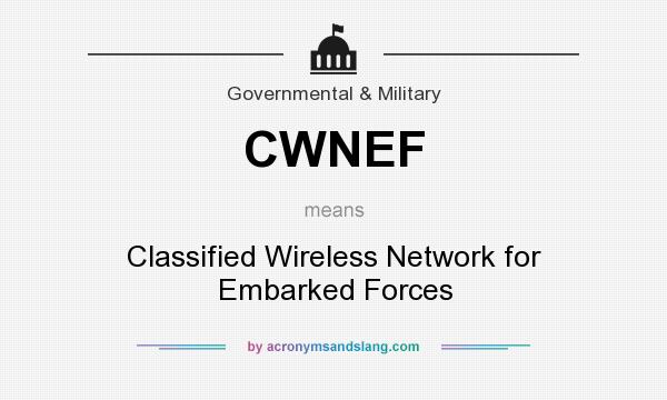 What does CWNEF mean? It stands for Classified Wireless Network for Embarked Forces