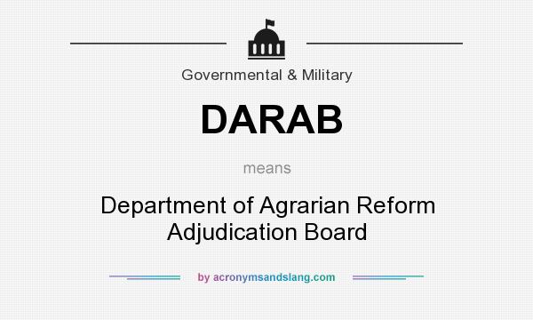 What does DARAB mean? It stands for Department of Agrarian Reform Adjudication Board
