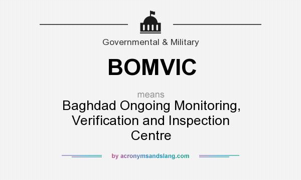 What does BOMVIC mean? It stands for Baghdad Ongoing Monitoring, Verification and Inspection Centre