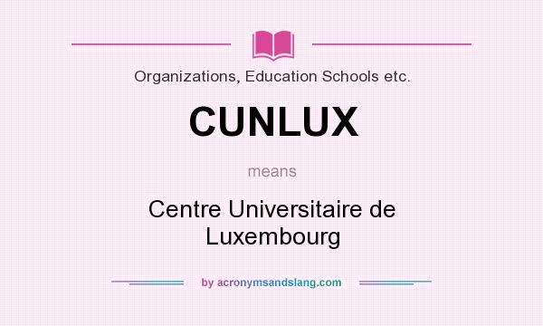 What does CUNLUX mean? It stands for Centre Universitaire de Luxembourg