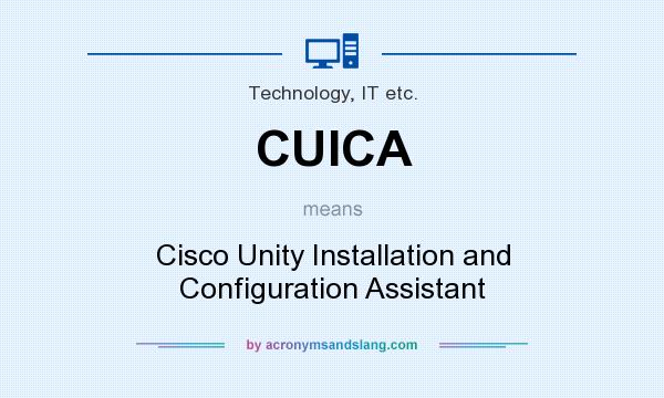 What does CUICA mean? It stands for Cisco Unity Installation and Configuration Assistant