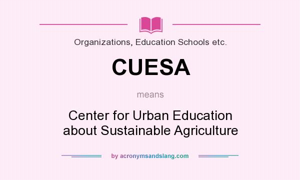 What does CUESA mean? It stands for Center for Urban Education about Sustainable Agriculture