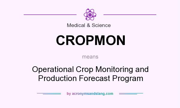 What does CROPMON mean? It stands for Operational Crop Monitoring and Production Forecast Program