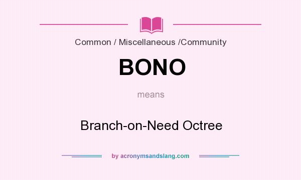 What does BONO mean? It stands for Branch-on-Need Octree