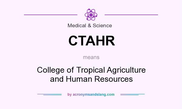 What does CTAHR mean? It stands for College of Tropical Agriculture and Human Resources