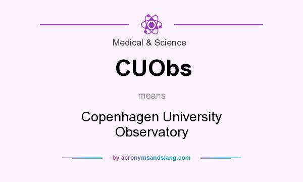 What does CUObs mean? It stands for Copenhagen University Observatory