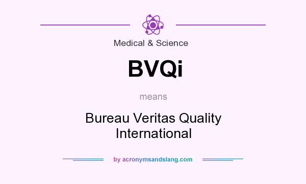 What does BVQi mean? It stands for Bureau Veritas Quality International