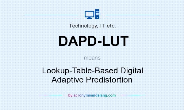 What does DAPD-LUT mean? It stands for Lookup-Table-Based Digital Adaptive Predistortion