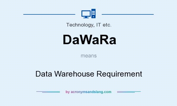 What does DaWaRa mean? It stands for Data Warehouse Requirement