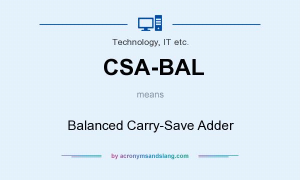 What does CSA-BAL mean? It stands for Balanced Carry-Save Adder